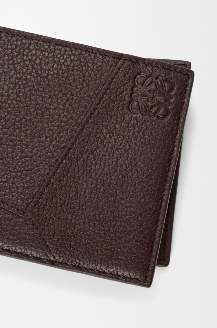 LOEWE Cartera con dos pliegues Puzzle en piel de ternera graneada Chocolate