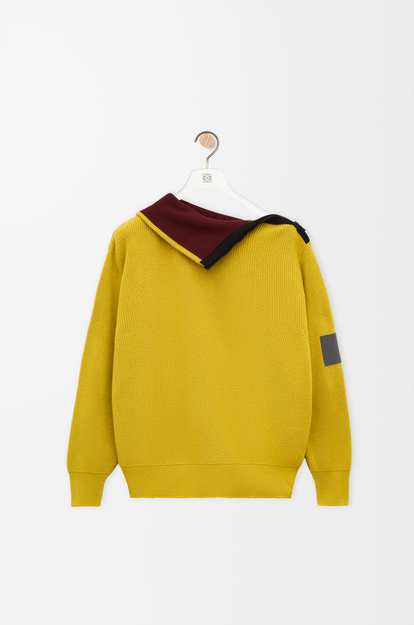 LOEWE Zip-up sweater in wool Olive Green