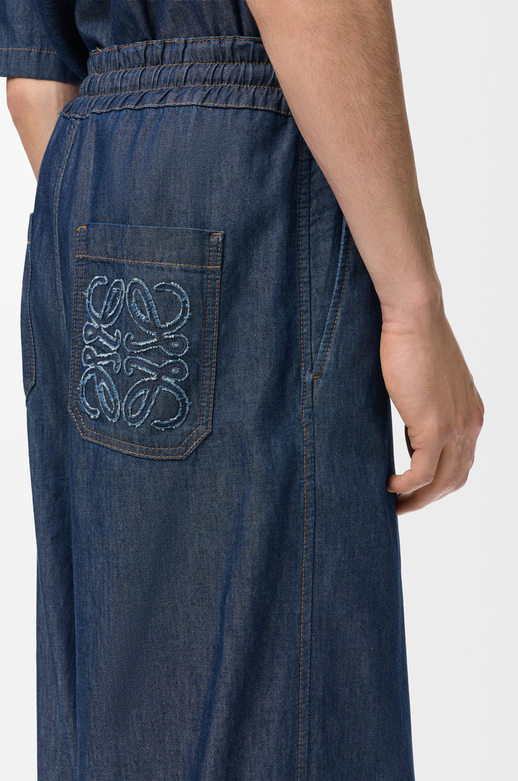 LOEWE Pantaloni con coulisse in cotone Blu Denim
