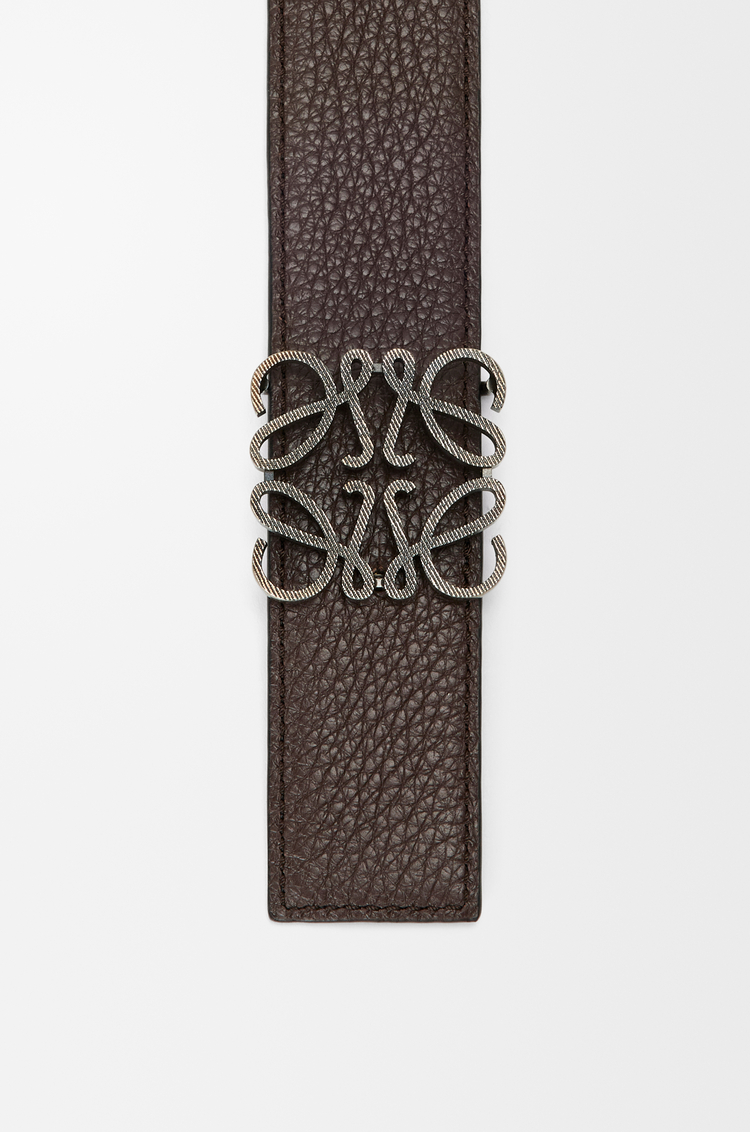 LOEWE Reversible Anagram belt in supple grained calfskin Black/Chocolate/Dark Pal