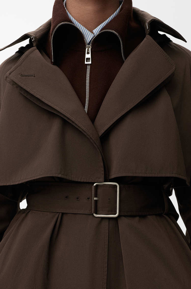LOEWE Jacket in cotton and silk Brown