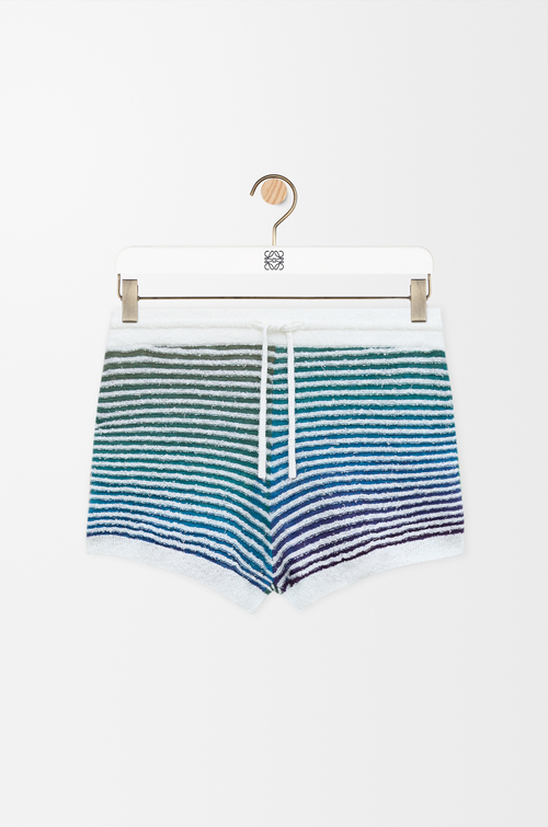 LOEWE Pantalón corto en mezcla de algodón Multicolor/Blanco