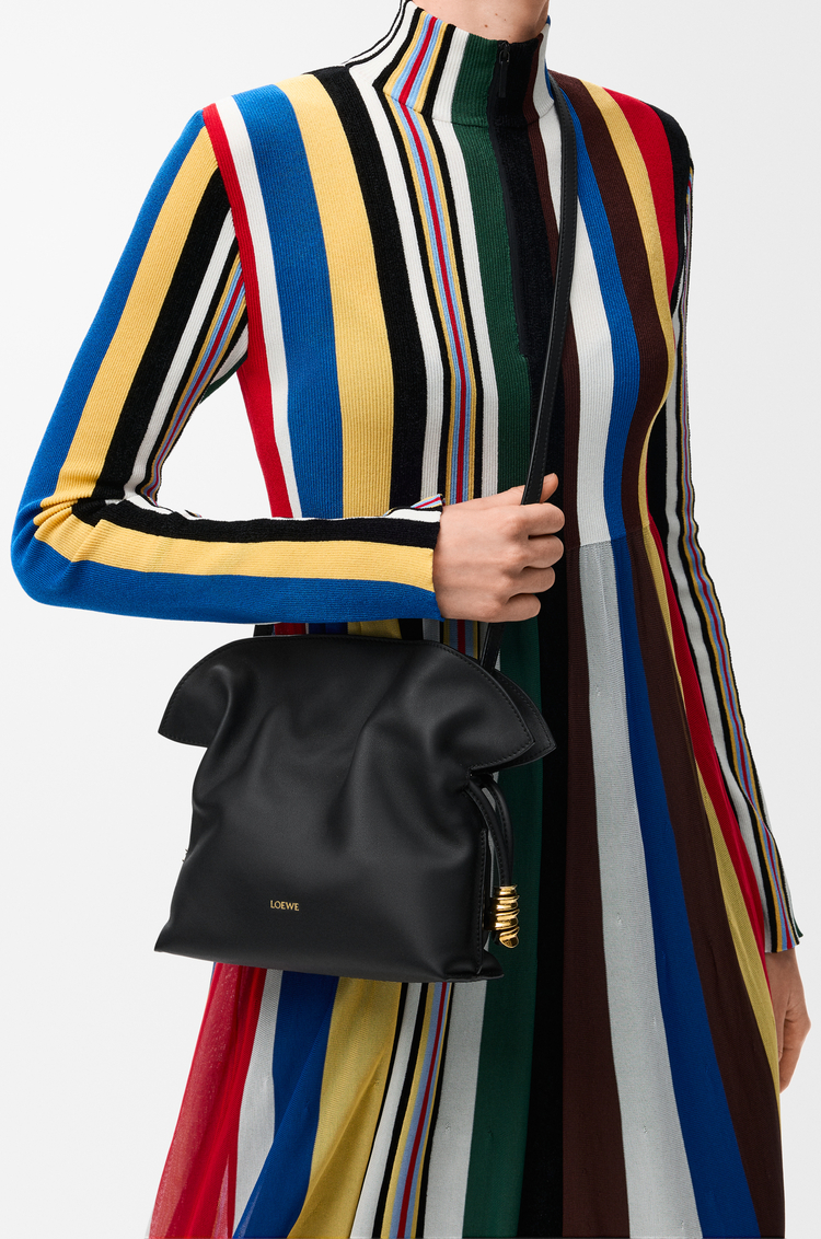 LOEWE Mini Coil Flamenco clutch en cuir de veau nappa Noir