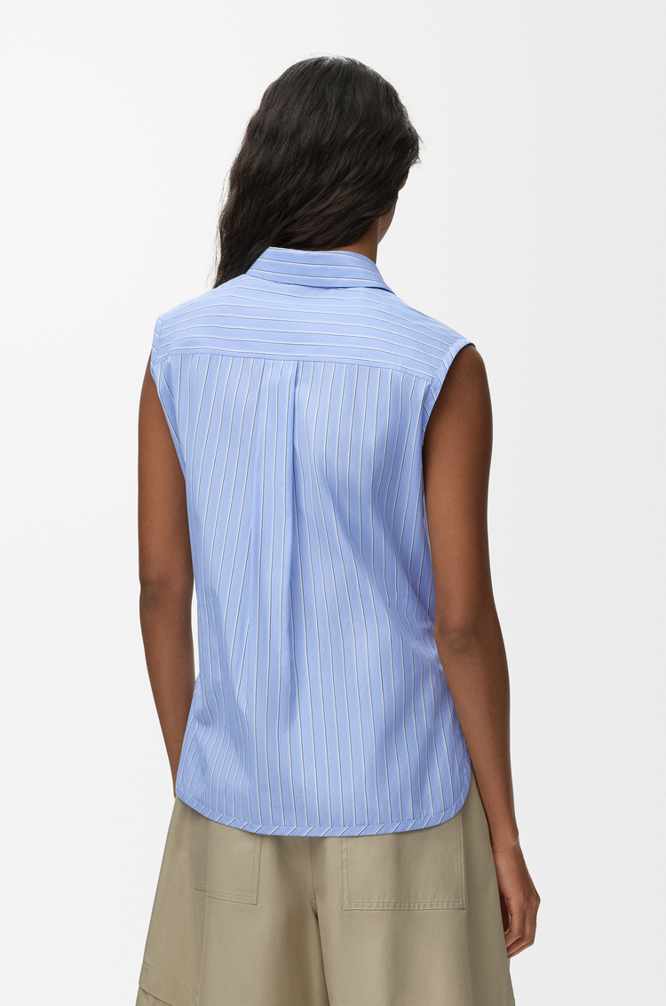 LOEWE Chemise sans manches en coton Bleu/Multicolore