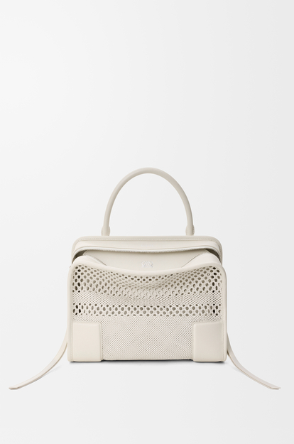 LOEWE Medium Amazona 180 bag in woven calfskin Soft White