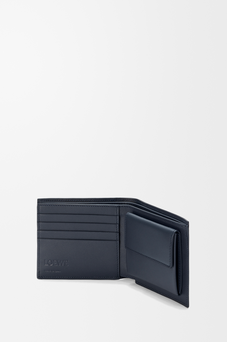 LOEWE Flag bifold coin wallet in classic calfskin Deep Navy/Royal Azur