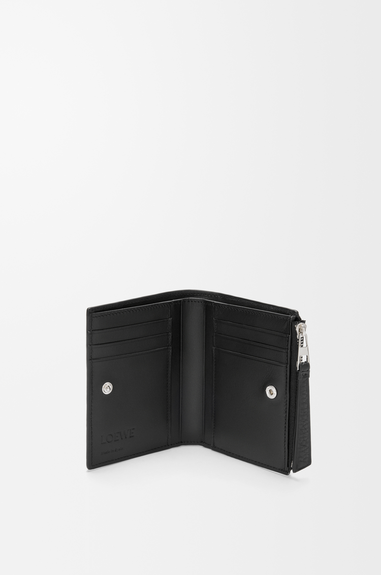 LOEWE Puzzle slim compact wallet in supple grained calfskin Black