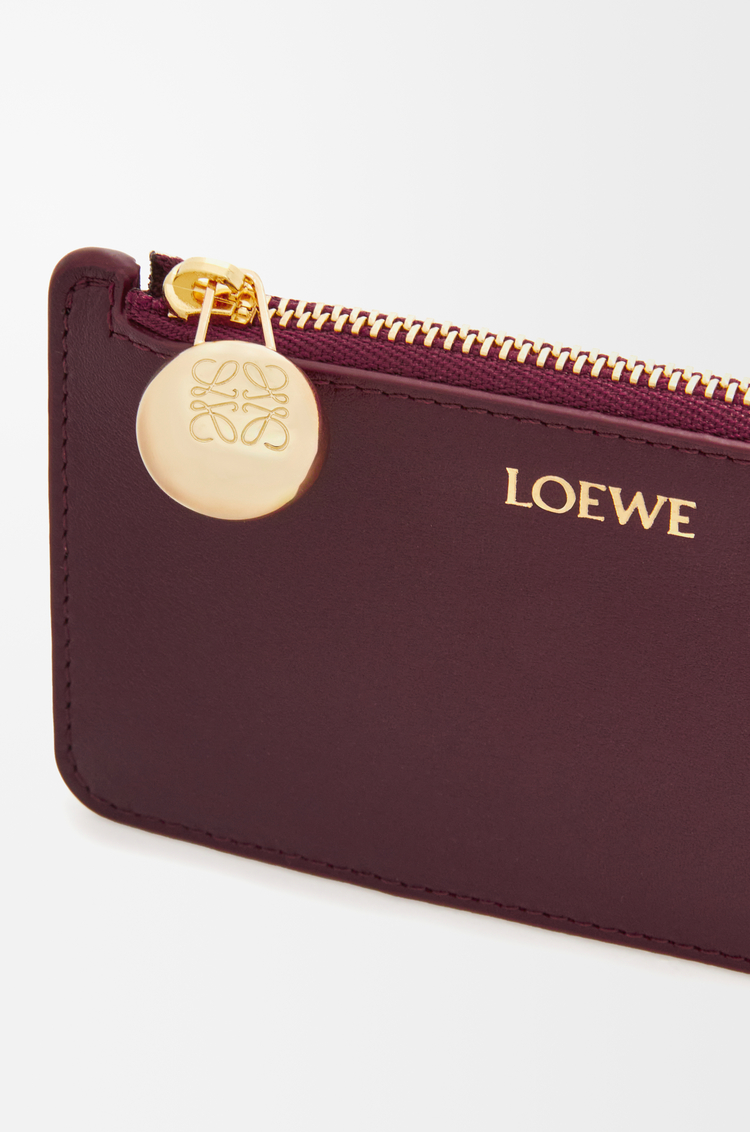 LOEWE Pebble coin cardholder in shiny nappa calfskin Burgundy
