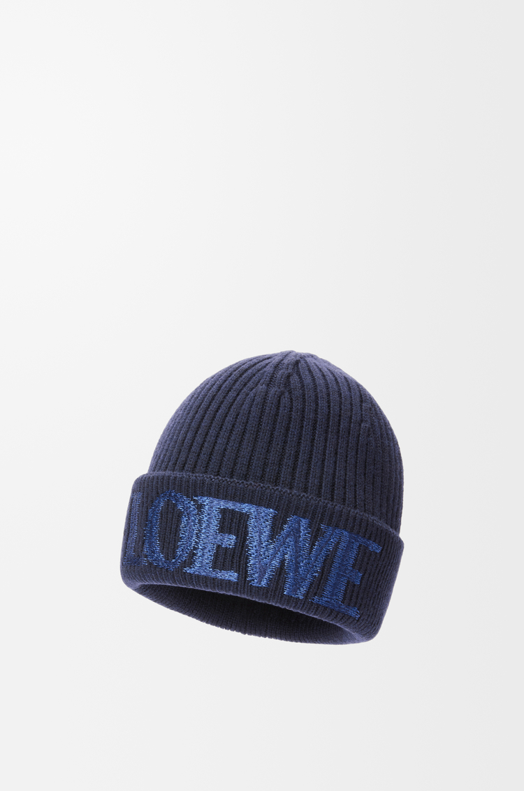 LOEWE Bonnet LOEWE en laine Bleu Marine