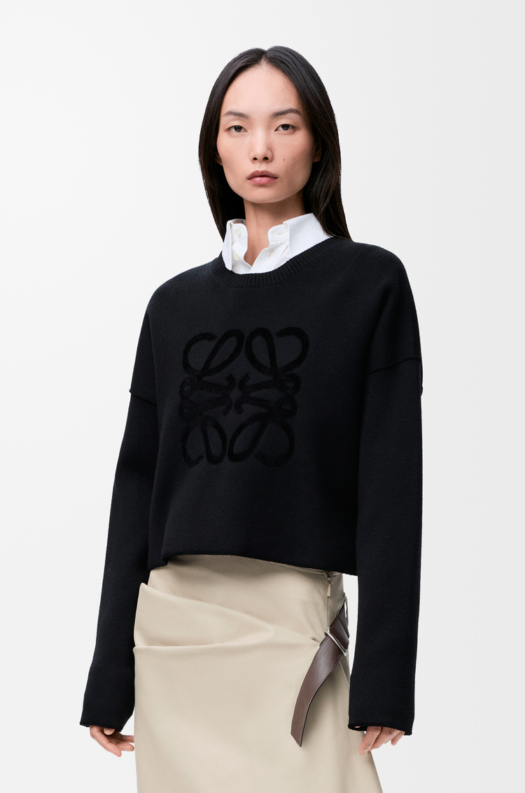 LOEWE Anagram Pullover aus Wollmischung Schwarz