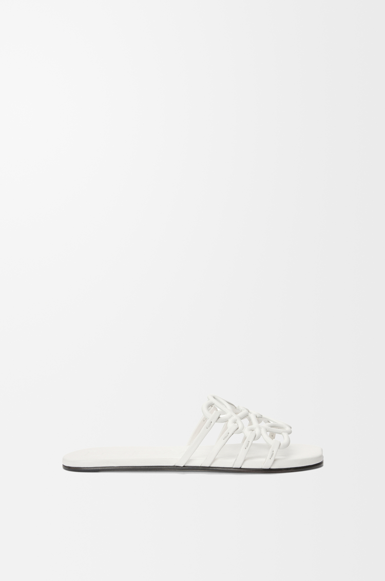 LOEWE Slide Anagram Petal in morbida pelle di vitello Bianco Anthurium
