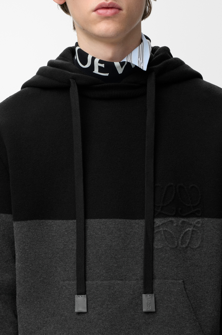 LOEWE 棉質混紡連帽衫 黑色/深灰色