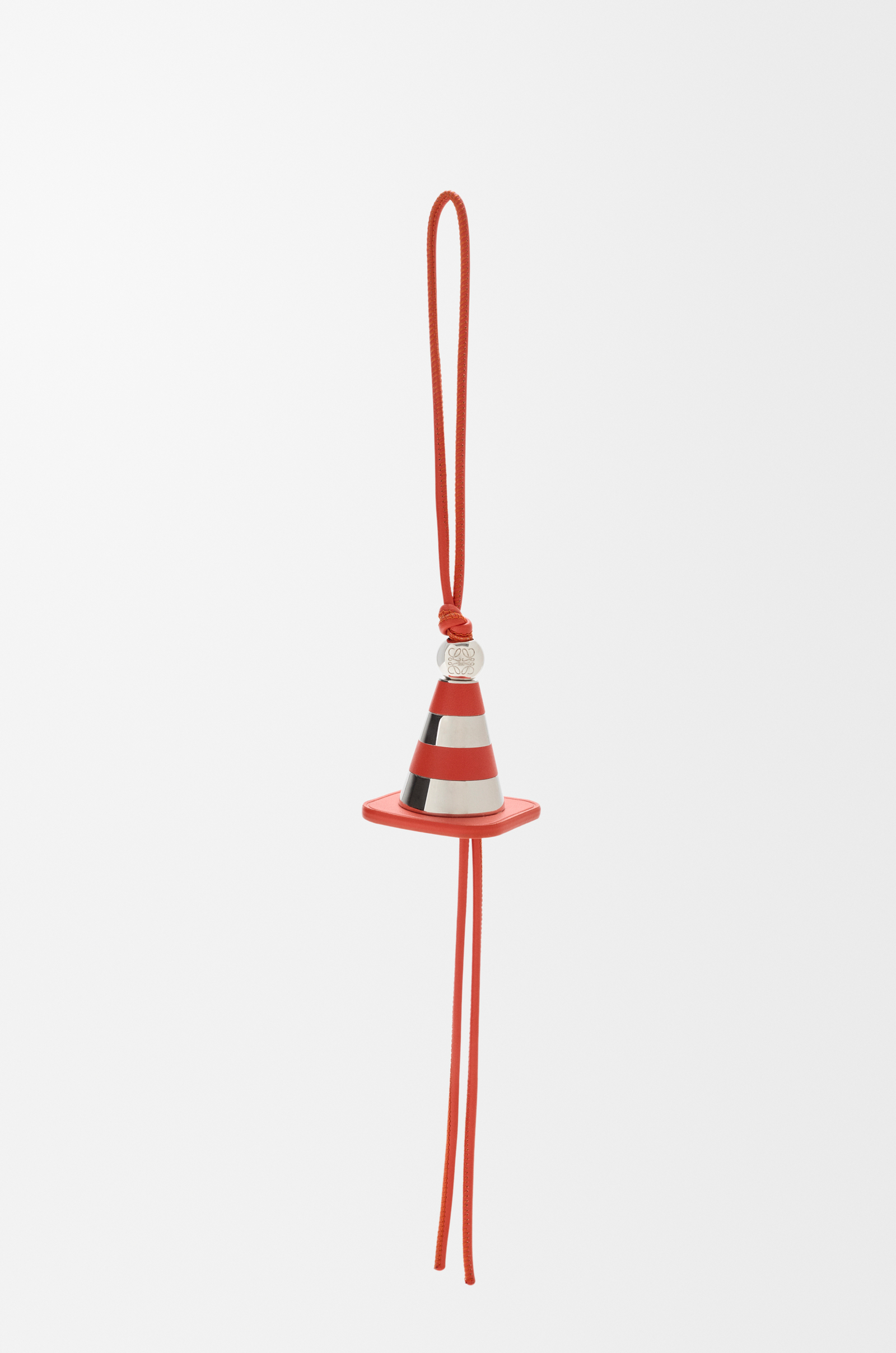 LOEWE Work cone charm in brass and calfskin Red