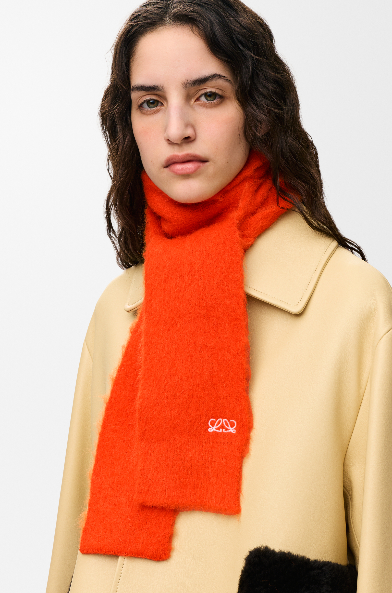 LOEWE Scarf in alpaca blend Orange