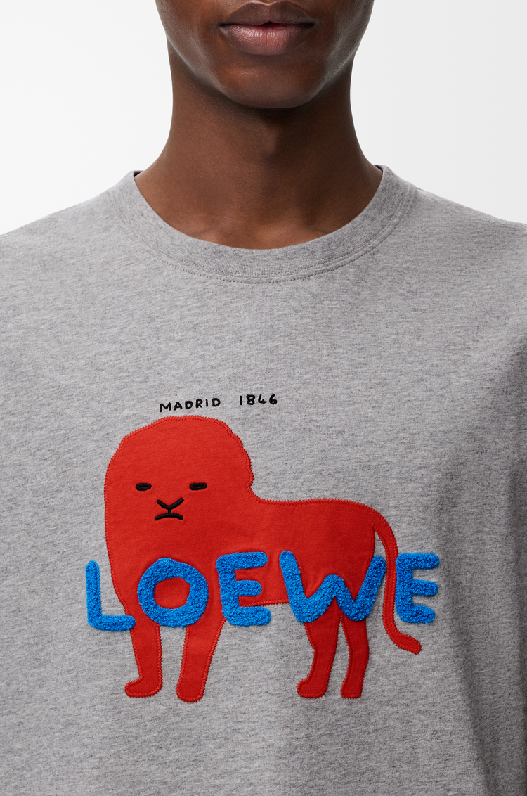 LOEWE Relaxed fit T-shirt in cotton Grey Melange