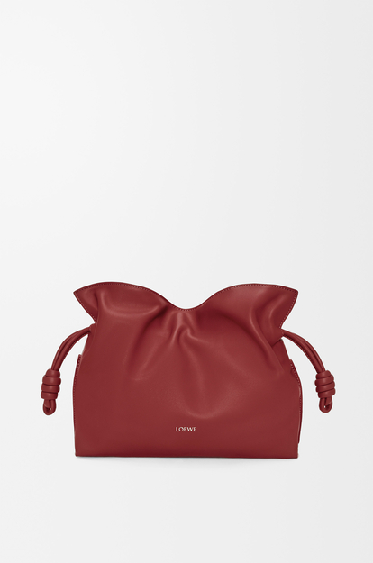LOEWE Medium Flamenco clutch in nappa calfskin Burnt Red