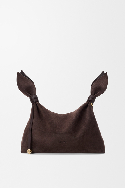 LOEWE Medium Scarf bag in suede Dark Chestnut