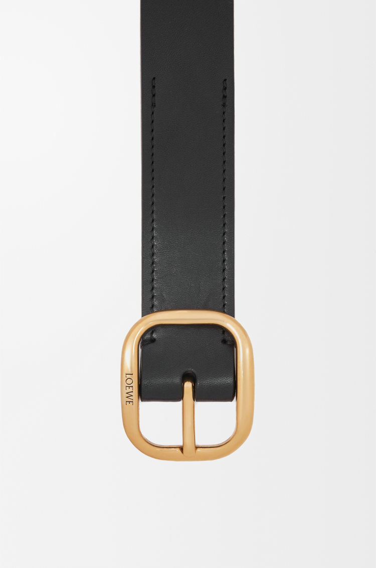 LOEWE Rounded soft belt in classic calfskin  Black/Gold