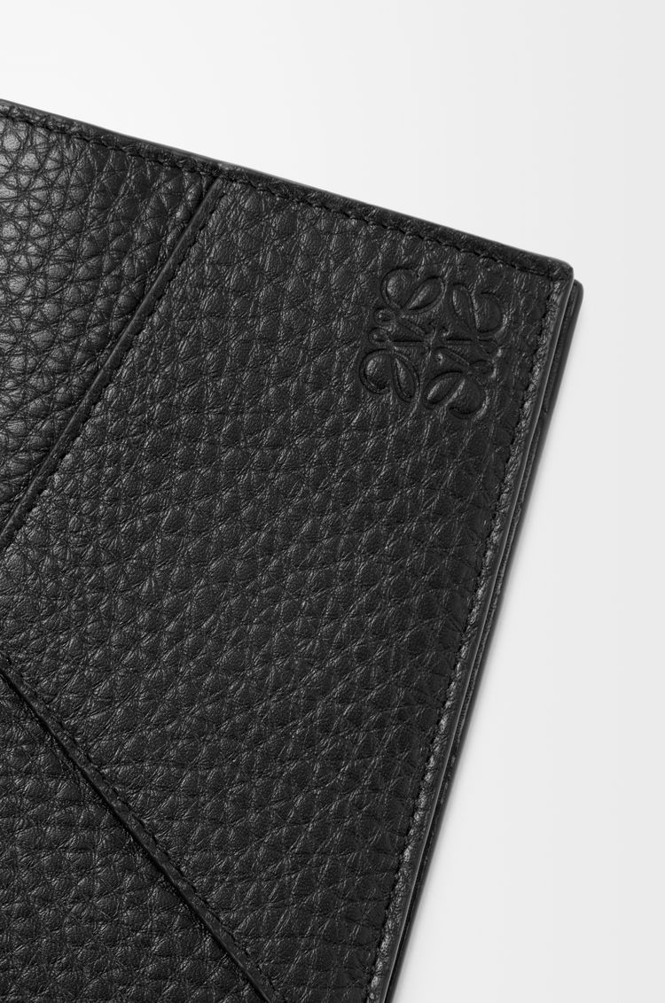 LOEWE Puzzle passport cover in supple grained calfskin Black