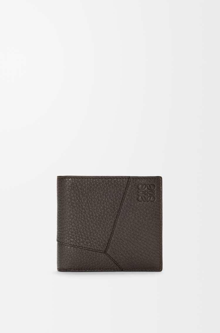 LOEWE Puzzle bifold coin wallet in supple grained calfskin Dark Grey