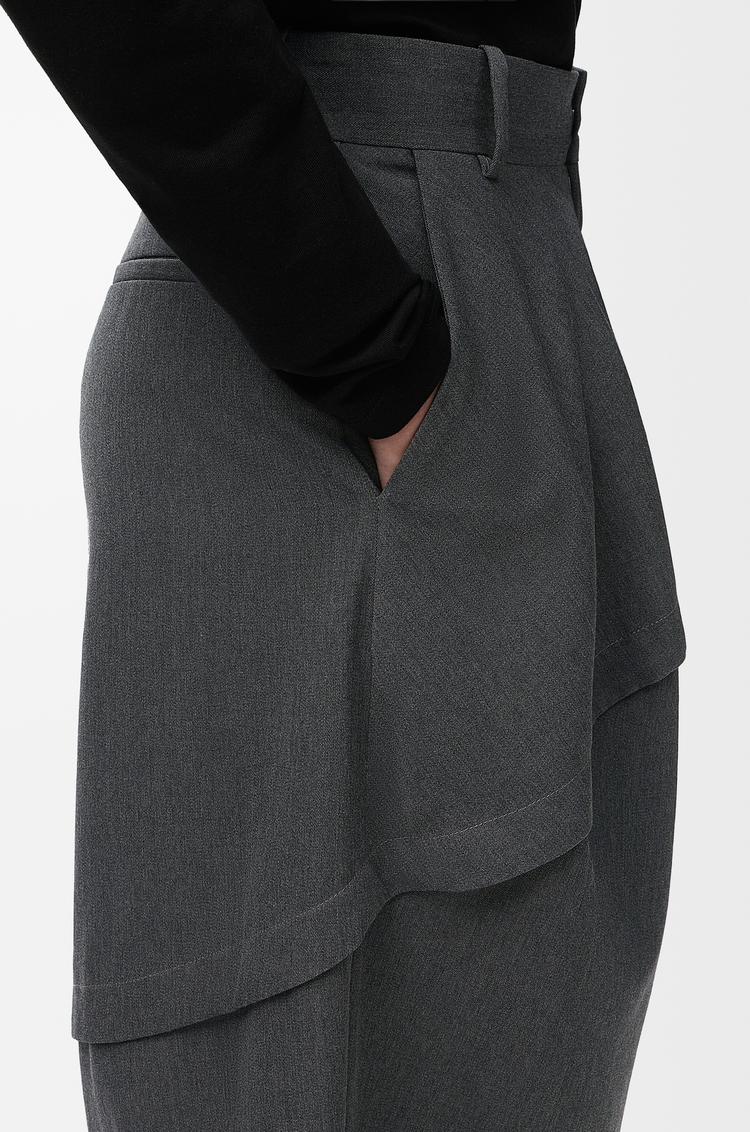 LOEWE Trousers in wool Charcoal Melange