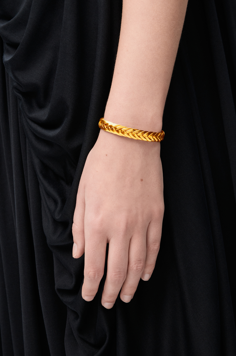 LOEWE Bracciale rigido sottile Braided in argento sterling Oro
