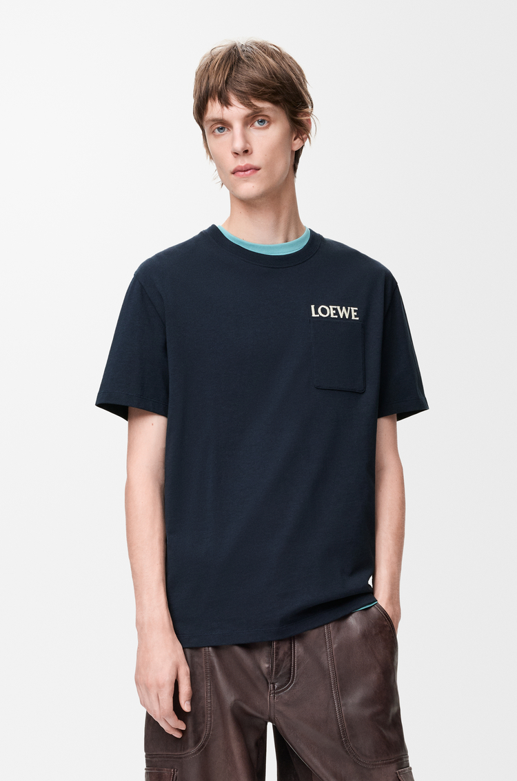 LOEWE Relaxed fit T-shirt in cotton Dark Navy Blue