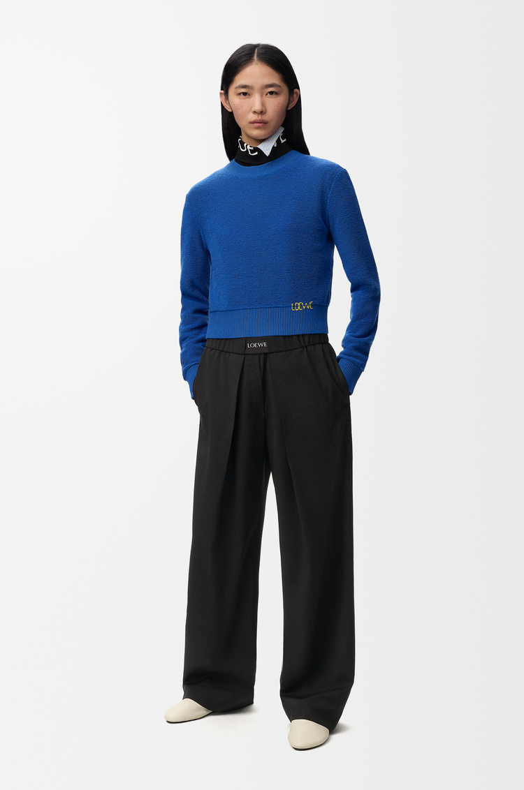 LOEWE Pantalón elástico en lana Negro