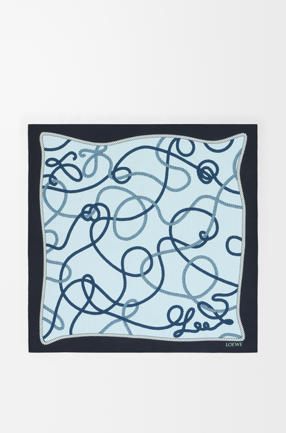 LOEWE Scarf in silk Navy/Green