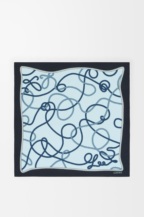 LOEWE Scarf in silk Navy/Green