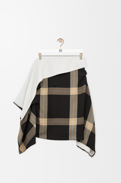 LOEWE Draped skirt in stretch viscose Black/Beige
