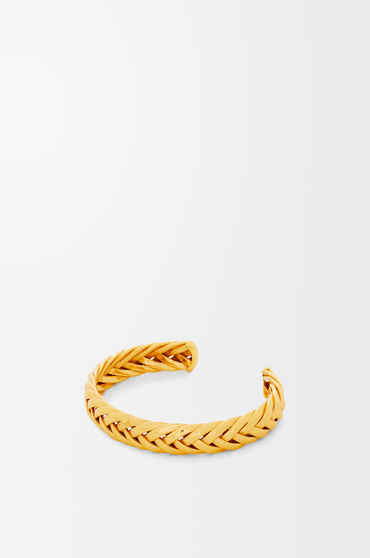 LOEWE Thin braided cuff in sterling silver Gold