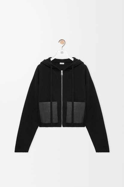 LOEWE Zip-up hoodie in wool Black
