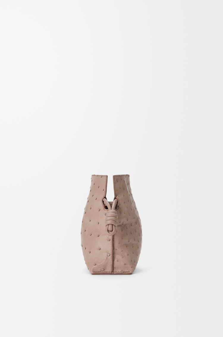 LOEWE Mini Flamenco clutch in ostrich Taupe
