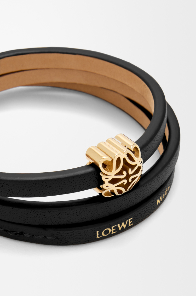 LOEWE Anagram Bombé twist bracelet in calfskin Black