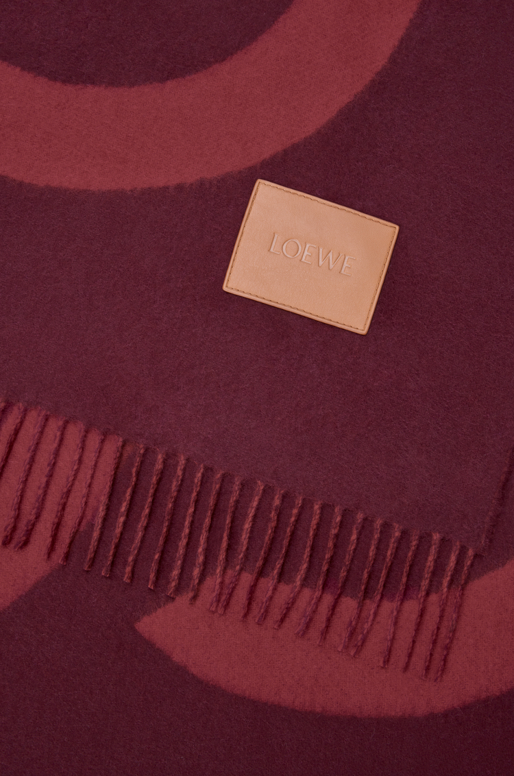 LOEWE Coperta in lana e cashmere Bordeaux/Mogano