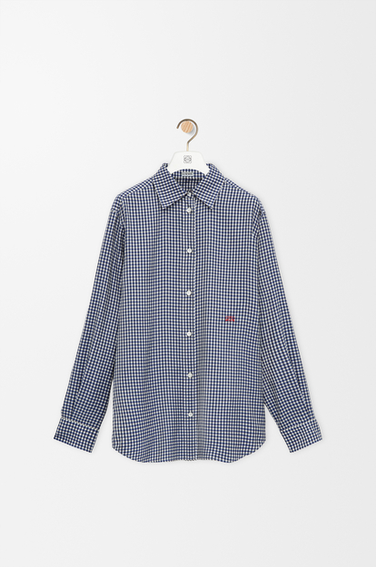 LOEWE Shirt in silk Blue/White
