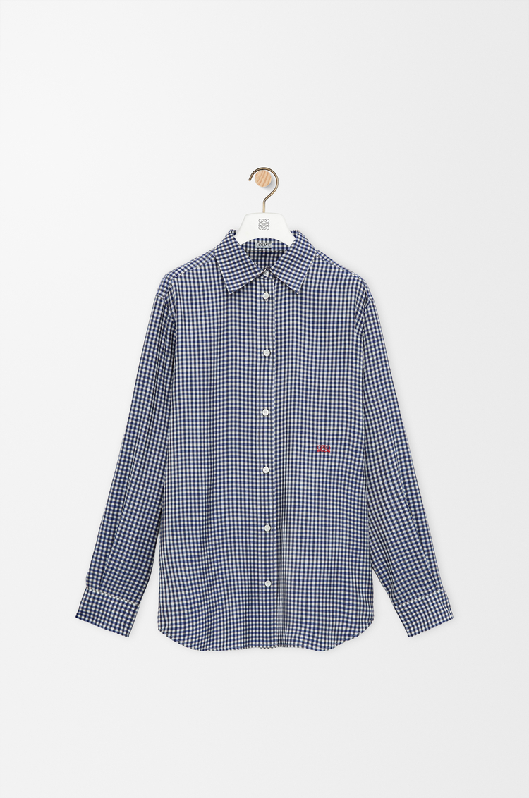 LOEWE Camicia in seta Blu/Bianco