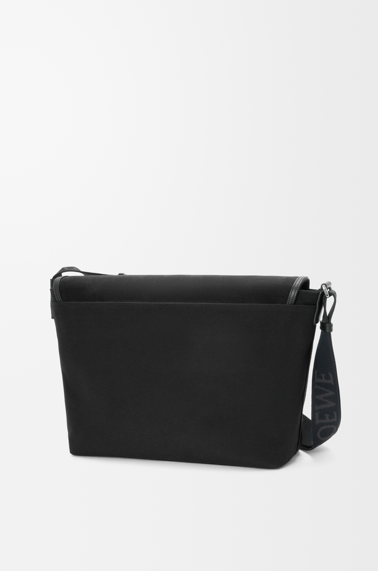 LOEWE Bolso Flex messenger mediano en lona y ante Negro
