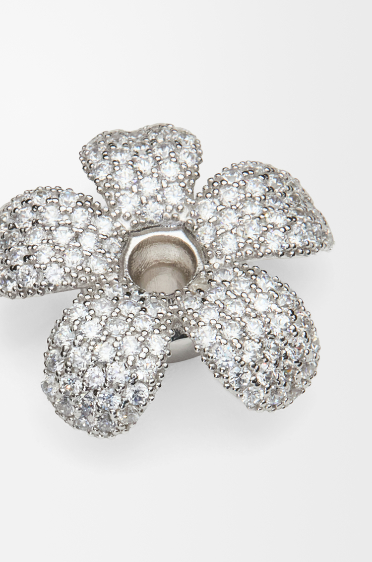 LOEWE Flower Hat pendant in sterling silver and crystals Silver/White