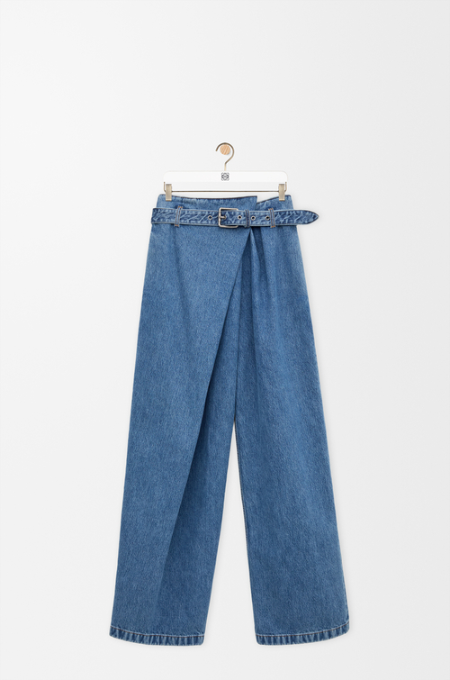 LOEWE Jean drapé en denim Bleu