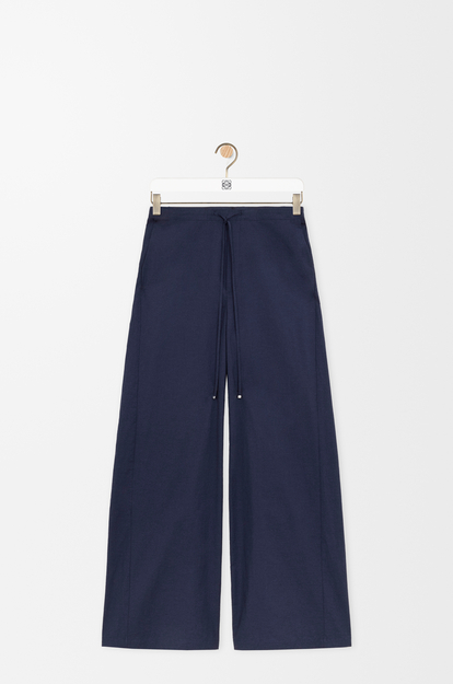LOEWE Drawstring trousers in cotton blend Navy Blue