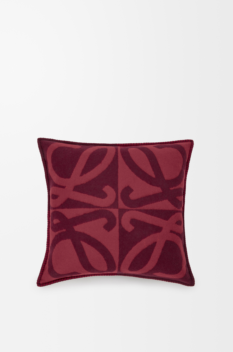 LOEWE Cuscino in lana e cashmere Bordeaux/Mogano