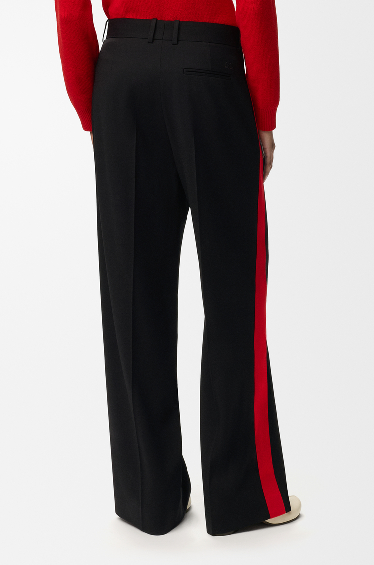 LOEWE Pantalón en mezcla de viscosa y lana Negro/Rojo