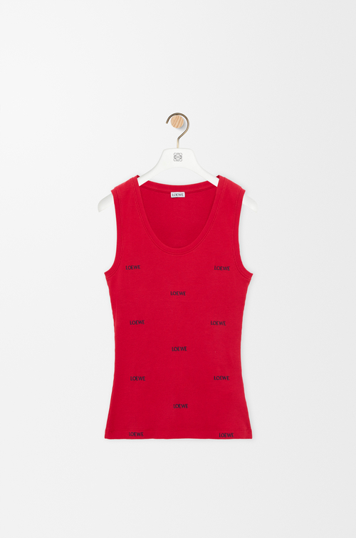 LOEWE Canotta in cotone stretch Rosso