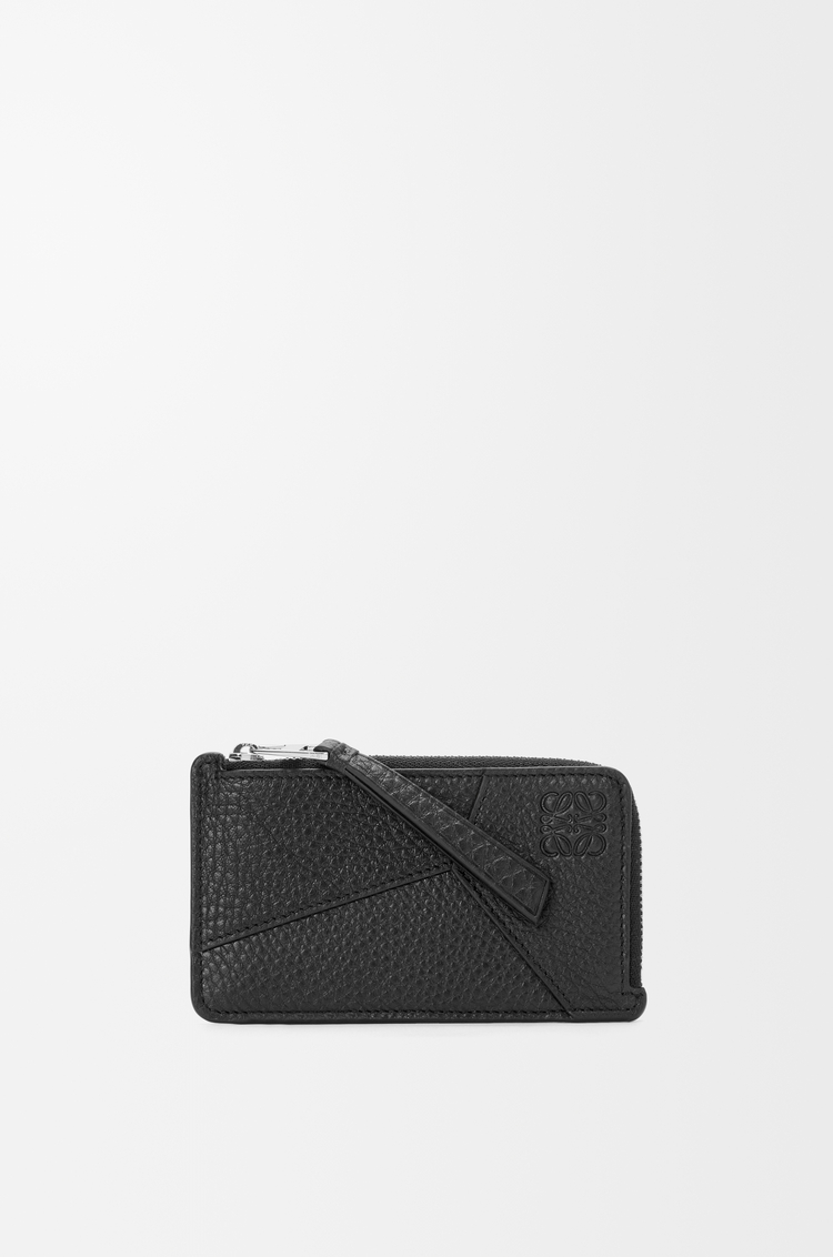 LOEWE Puzzle coin cardholder in supple grained calfskin Black