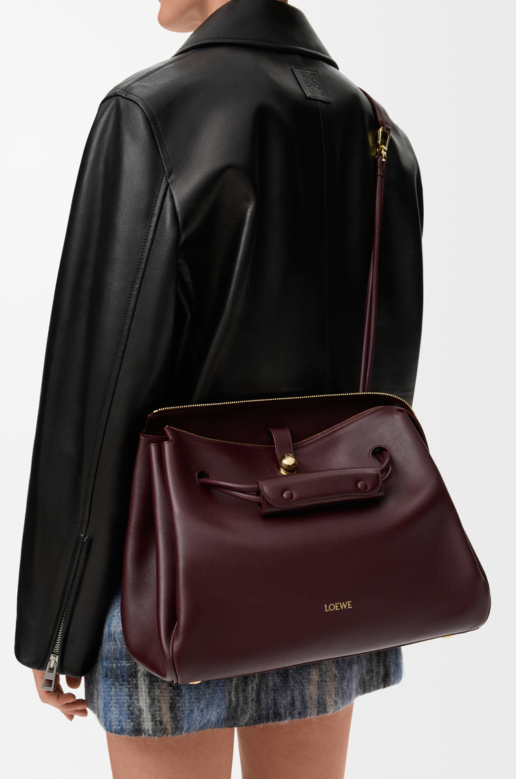 LOEWE Large Madrid bag in supple calfskin Dark Burgundy