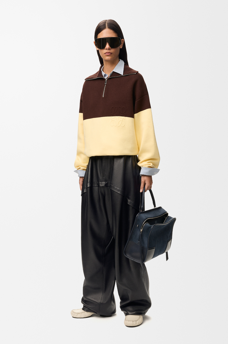 LOEWE Pantalón en piel napa de cordero Negro