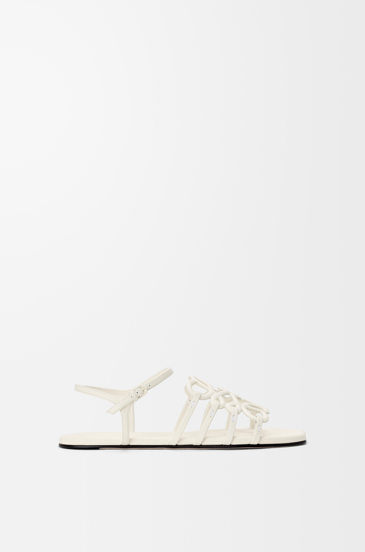 LOEWE Sandalia Petal Anagram en piel de ternera Blanco