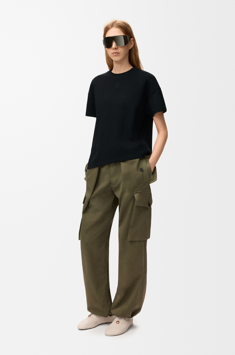 LOEWE Asymmetric t-shirt in cotton blend Black